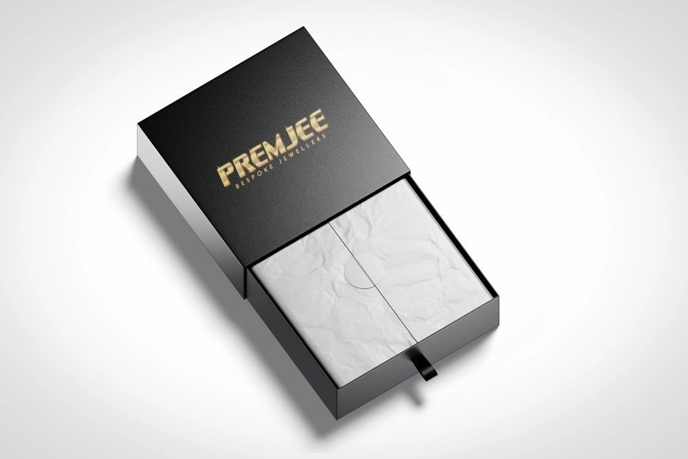 Luxury jewellery box with a custom design by Premjee Bespoke Jewellers